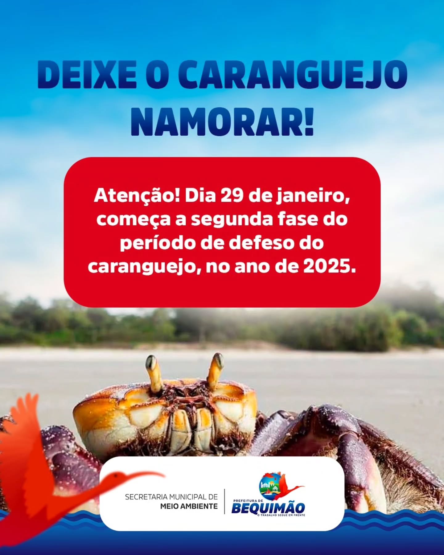 Prefeitura de Bequimão reforça campanha pelo período de defeso do caranguejo
